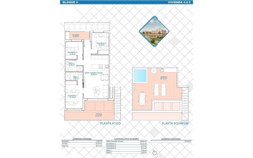 Nouvelle construction - Attique -
Pilar de la Horadada - Lo Monte